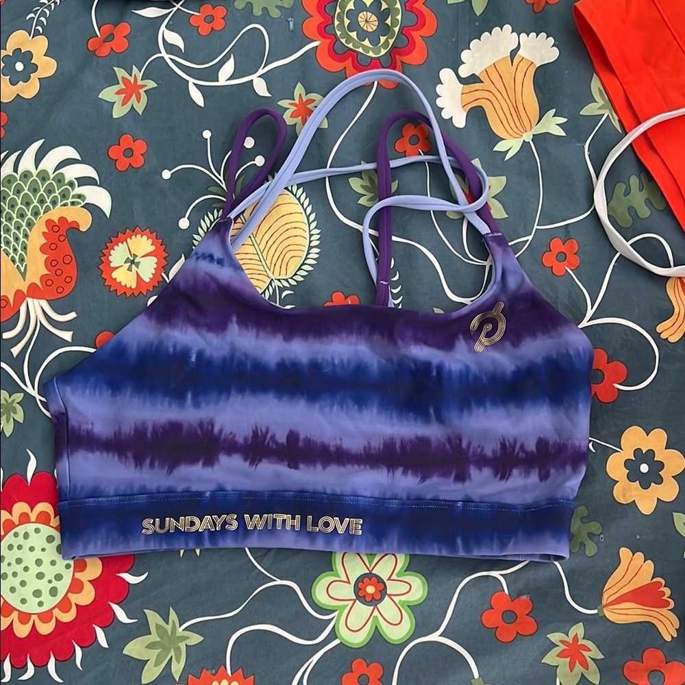 Peloton Purple & Blue Tie-Dye Sports Bra